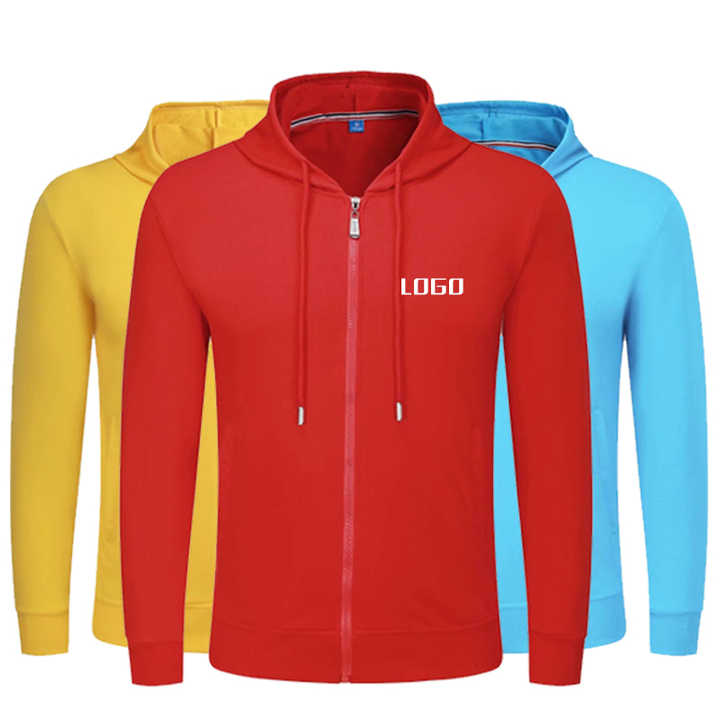 High Quality 100% Cotton Pullover Sweatshirt Wholesale Men Custom Printing Embroidery Hoodie With Zipper