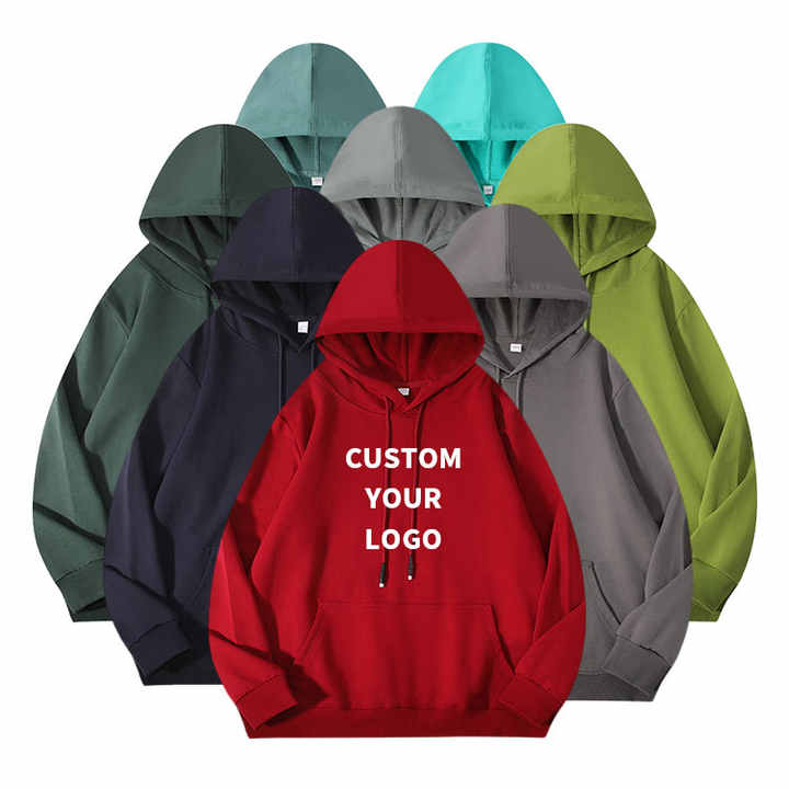 Whole Sale Custom Logo Print Cotton Blank Casual Luxury Hoodies Tracksuit Unisex Fleece Embroidery Plain Men's Hoodies