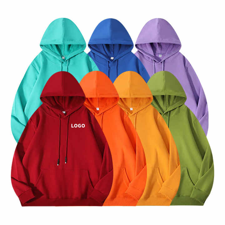 Custom Logo Print Cotton Spandex Blank Casual Sweatshirt Tracksuit Unisex Embroidery Bulk Heavyweight Plain Men's Hoodies