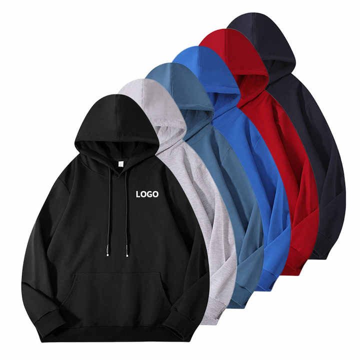 Custom Logo Print Cotton Spandex Blank Casual Sweatshirt Tracksuit Unisex Embroidery Bulk Heavyweight Plain Men's Hoodies